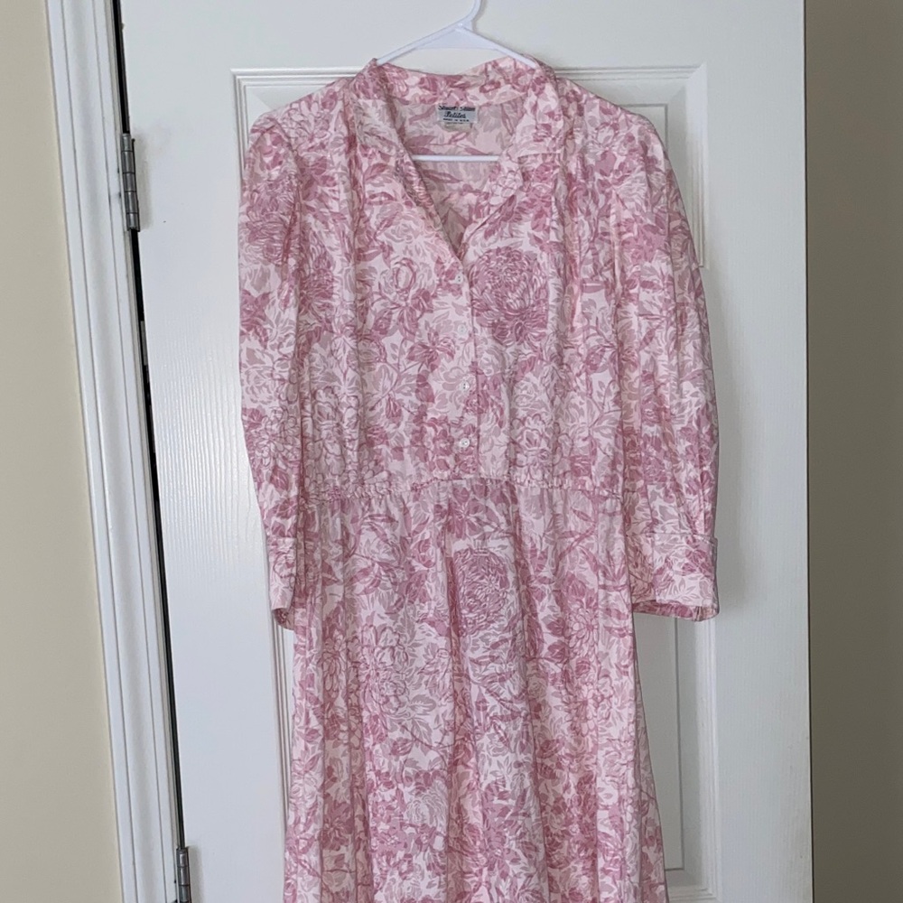 Floral Pink Long Sleeve Dress